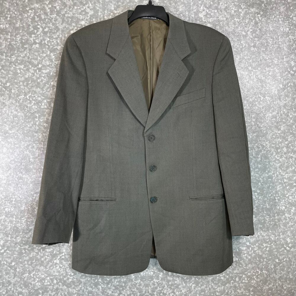 Giorgio Armani Men's Gray Single Breasted Wool Sports Coat - Preppy Suit Jacket